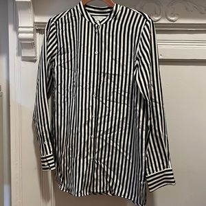 Everlane The Relaxed Silk Collarless Shirt